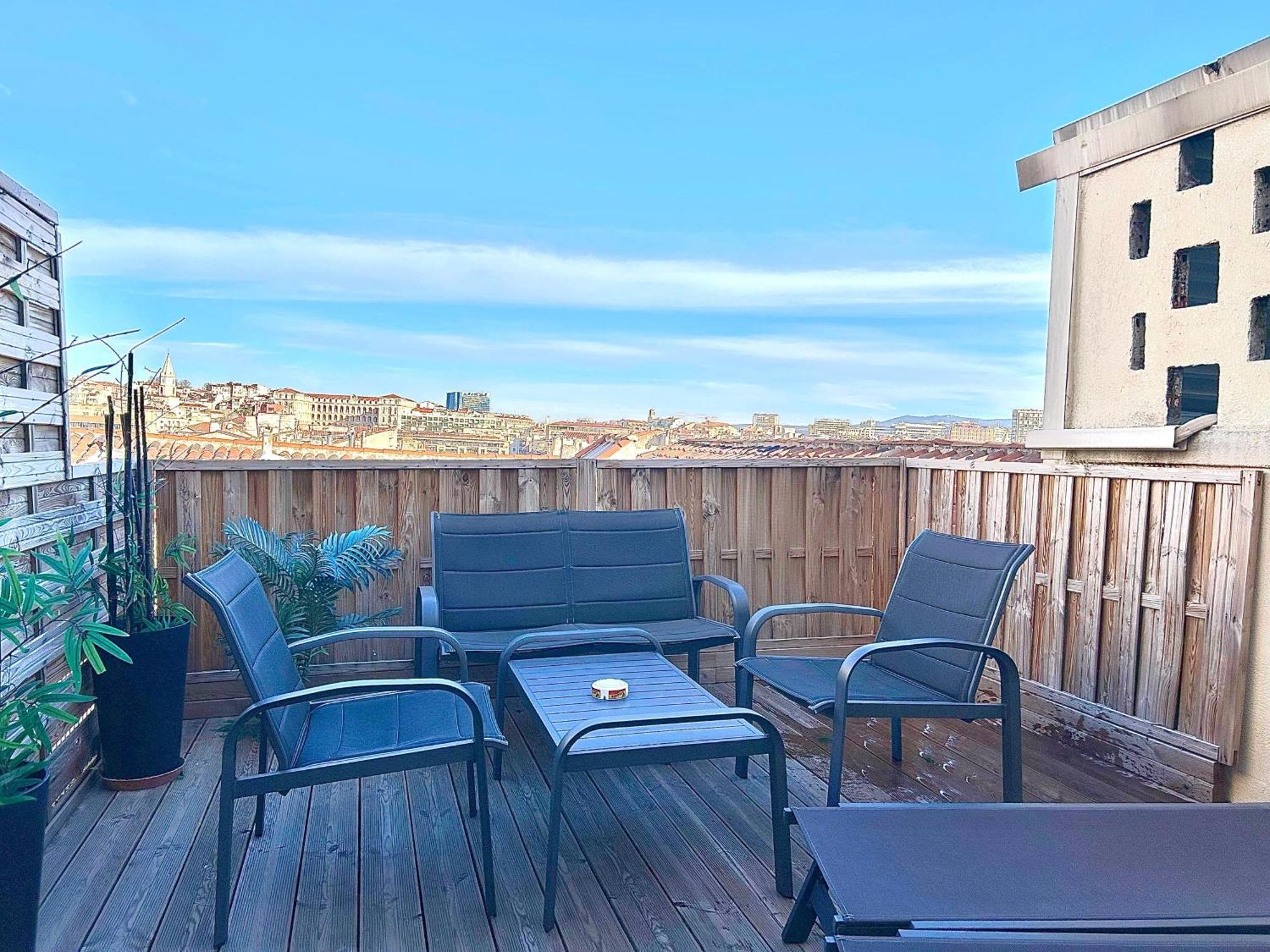 Honore - Rooftop Avec Vue - Appartement T3 Atypique Centre Ville Vieux Port Proche Opera Marseille Luaran gambar